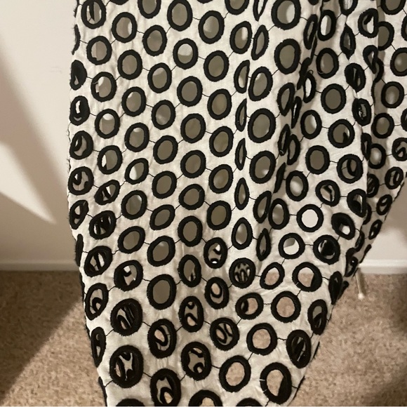 Women's Dress J Crew Black & White A line Punched-out Eyelet Dress  Back… - Picture 5 of 8